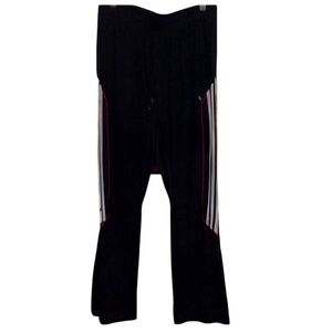 🌹Adidas Black Track Pants with Red and White Stripes